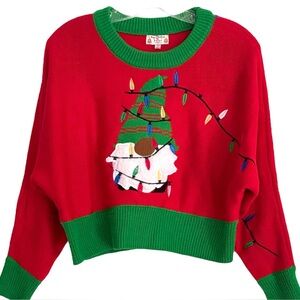 NEW Merry Christmas by POOF Size Small Santa Elf Dolman Sleeve Sweater